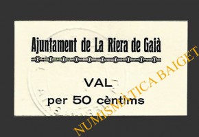 RIERA DE GAIA, LA (Tarragona) 50 centims 1937 