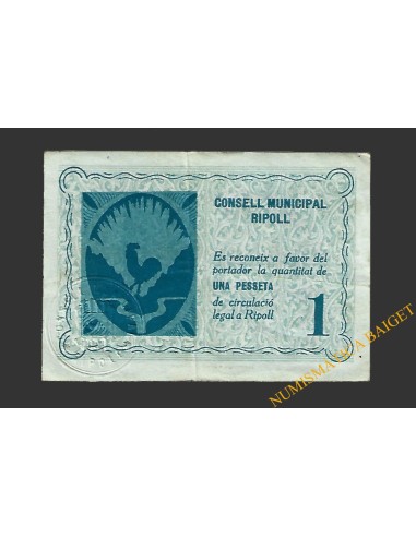 RIPOLL (Girona) 1 pesseta  maig del 1937 