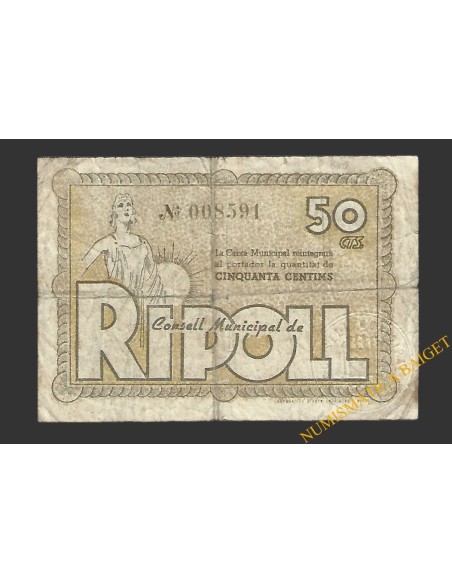 RIPOLL (Girona) 50 centims  juny del 1937 