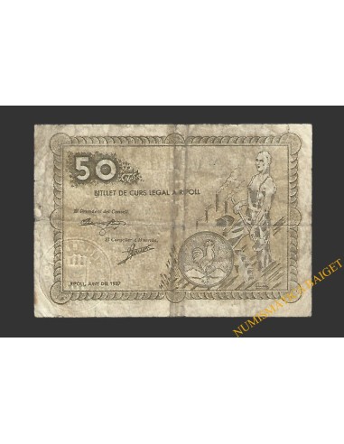 RIPOLL (Girona) 50 centims  juny del 1937 