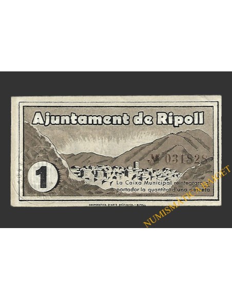 RIPOLL (Girona) 1 pesseta 29 d'octubre del 1937 