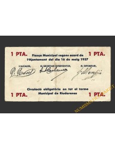 RIUDARENES (Girona) 1 pesseta 16 de maig del 1937  2