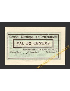 RIUDECANYES (Tarragona) 50 centims 22 d'abril del 1937 