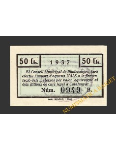 RIUDECANYES (Tarragona) 50 centims 22 d'abril del 1937  2