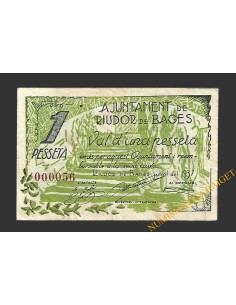RIUDOR DE BAGES (Barcelona) 1 pesseta juliol del 1937 
