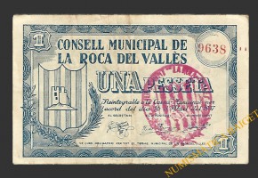 ROCA DEL VALLES, LA (Barcelona) 1 pesseta 16 d'abril del 1937 