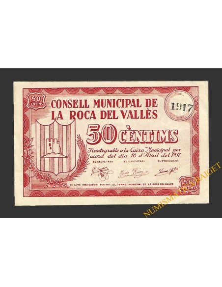 ROCA DEL VALLES, LA (Barcelona) 50 centims 16 d'abril del 1937 