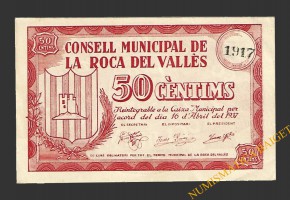 ROCA DEL VALLES, LA (Barcelona) 50 centims 16 d'abril del 1937 
