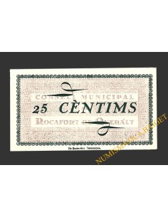 ROCAFORT DE QUERALT (Tarragona) 25 cèntims 27 de setembre del 1937  2