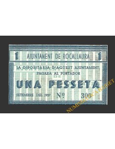 ROCALLAURA (Lleida) 1 pesseta  setembre del 1937 