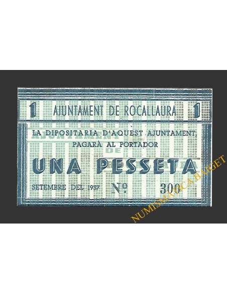ROCALLAURA (Lleida) 1 pesseta  setembre del 1937 