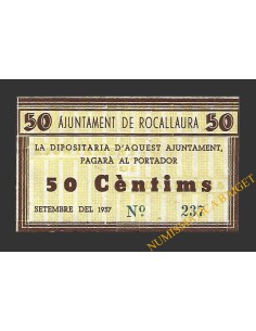 ROCALLAURA (Lleida) 50 cèntims  setembre del 1937 
