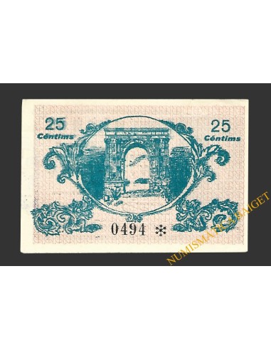 RODA DE BARA (Tarragona) 25 cèntims, 4 de novembre del  1937 