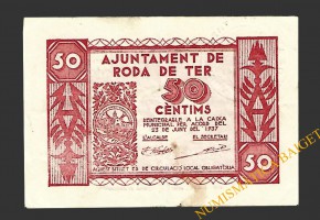 RODA DE TER (Barcelona) 50 cèntims, 25 de juny del  1937 