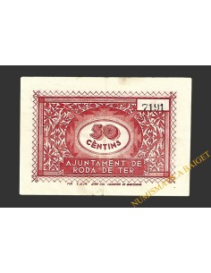 RODA DE TER (Barcelona) 50 cèntims, 25 de juny del  1937  2
