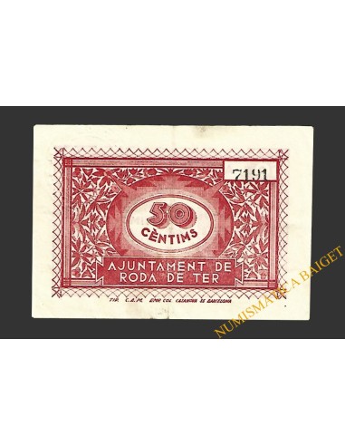 RODA DE TER (Barcelona) 50 cèntims, 25 de juny del  1937 