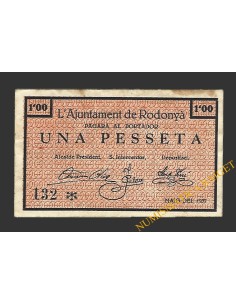 RODONYÀ (Tarragona), 1 pesseta maig del 1937