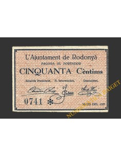 RODONYÀ (Tarragona), 50 cèntims maig del 1937