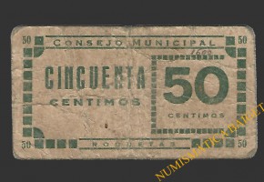 ROQUETAS (Tarragona), 50 cèntims  1937