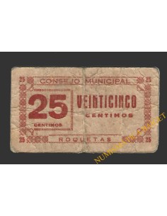 ROQUETAS (Tarragona), 25 cèntims  1937