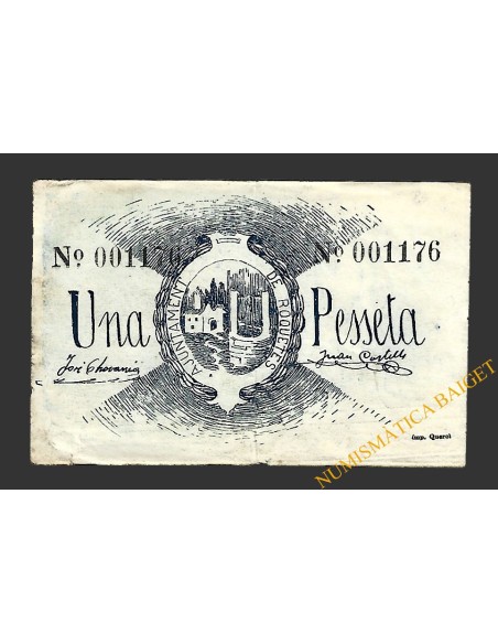 ROQUETES (Tarragona),1 pesseta  1937