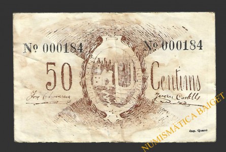 ROQUETES (Tarragona),50 cèntims  1937