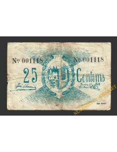 ROQUETES (Tarragona), 25 cèntims  1937