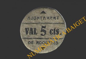 ROQUETES (Tarragona), 5 cèntims  1937