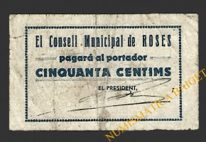ROSES (Girona),50 cèntims 1937