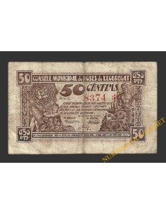 ROSES DE LLOBREGAT (Barcelona) 50 cèntims 20 de maig del 1937