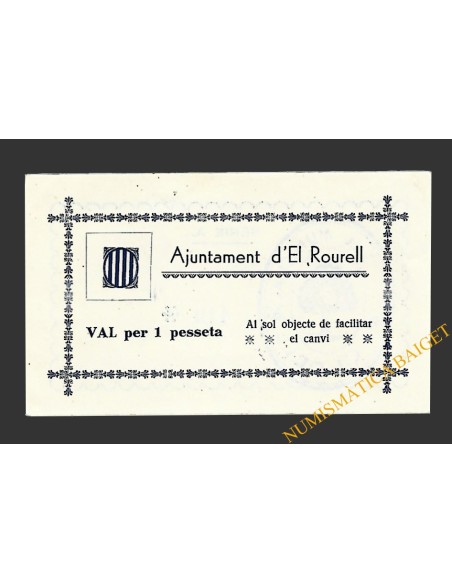 ROURELL, EL (Tarragona) 1 pesseta  1937