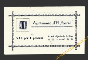 ROURELL, EL (Tarragona) 1 pesseta  1937