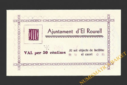 ROURELL, EL (Tarragona) 50 cèntims  1937