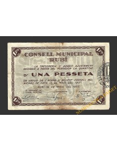 RUBÍ (Barcelona) 1 pesseta  14 de maig del 1937