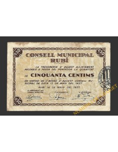 RUBÍ (Barcelona) 50 cèntims  14 de maig del 1937