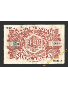 SADURNÍ D'ANOIA (Barcelona) 50 cèntims  15 de juliol del 1937 2