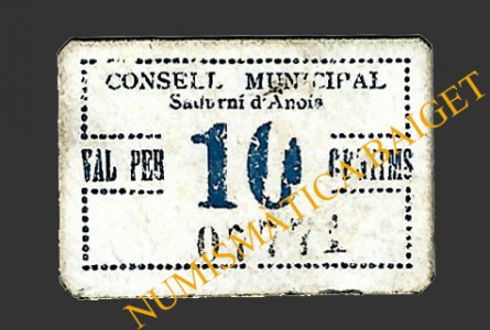 SADURNÍ D'ANOIA (Barcelona) 10 cèntims 1937