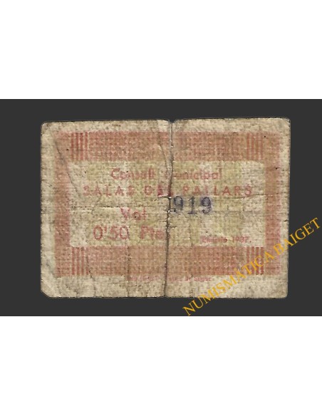 SALÀS DE PALLARS (Lleida) 0'50 pessetes 1937