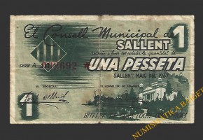 Sallent (Barcelona)1 pesseta maig del 1937