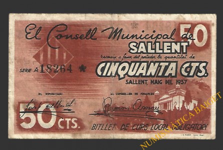 Sallent (Barcelona) 50 cèntims maig del 1937