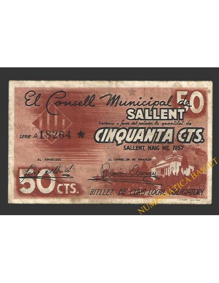 Sallent (Barcelona) 50 cèntims maig del 1937
