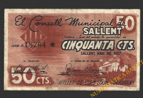 Sallent (Barcelona) 50 cèntims maig del 1937