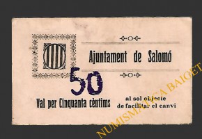Salomó (Tarragona) 50 cèntims 1937