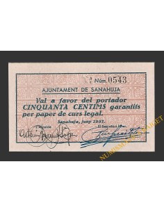 Sanahuja (Lleida)) 50 cèntims juny del 1937