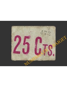 SANT POL DE MAR (Barcelona) 25 cèntims 18 d'agost del 1937 (segell rosat)