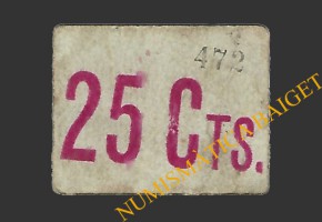 SANT POL DE MAR (Barcelona) 25 cèntims 18 d'agost del 1937 (segell rosat)