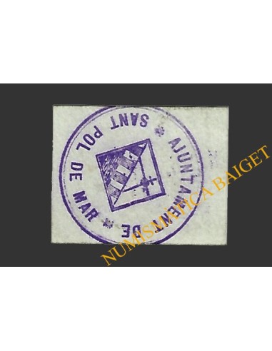 SANT POL DE MAR (Barcelona) 25 cèntims 18 d'agost del 1937 (segell lila)