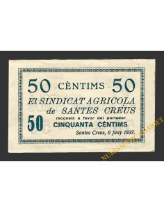 SANTES CREUS (Tarragona) 50 cèntims 6 de juny del 1937 2