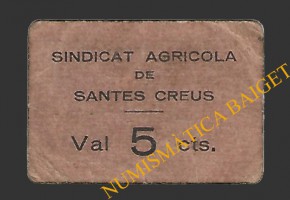 SANTES CREUS (Tarragona) 5 cèntims 1937