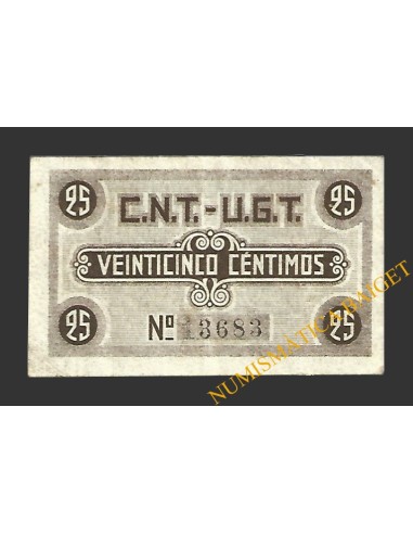 SARDAÑOLA (Barcelona) 25 centimos junio 1937